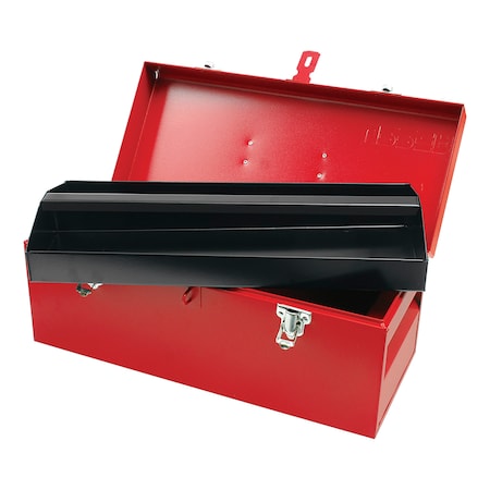Urrea Tool Box, Steel, Red, 18 in W x 7-1/2 in D x 7-1/2 in H D4